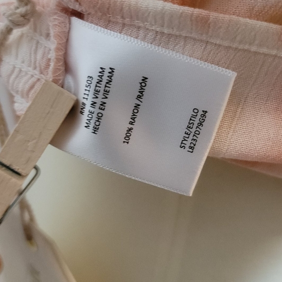 LOVE & PIECE PEACH TIE-DYE CROP TOP GAUZE RUFFLE BOHEMIAN LONG SLEEVE BLOUSE M - Picture 11 of 14